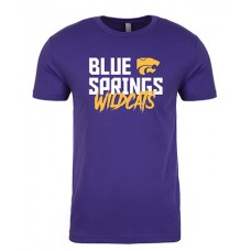 Blue Springs 2024 Wildcats BLOCK Short-sleeved T (Purple)