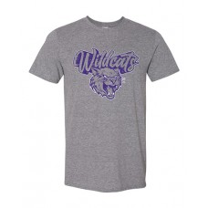 Blue Springs 2024 Wildcats RETRO Short Sleeve Tee (Graphite Heather)